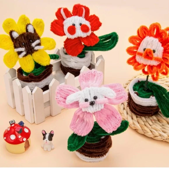 Pipe Cleaner Craft Kits 2 Set Flower Floral Craft Supplies Kids Toys STEM SM4 - Picture 15 of 16